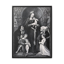 Saint Mary (the Blessed Virgin) with the Christ Child and a family as donors. Lithograph by F.S. Hanfstaengl, 1832 , after H. Holbein. - NOMADEN ART GALLERY
