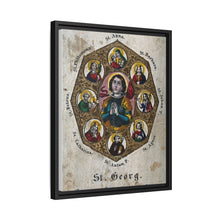 Saint George and Saint Antony of Padua, Saint Catherine of Alexandria, Saint Peter the Apostle, Saint Philomena, Saint Anne, Saint Barbara, Saint John the Baptist and Saint Agnes