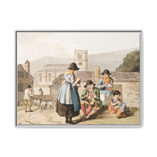 Illustration of Wensley Dale knitters from The Costume of Yorkshire (1814) by George Walker - NOMADEN ART GALLERY