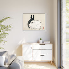 Black and white rabbits by Kōno Bairei (1844-1895)