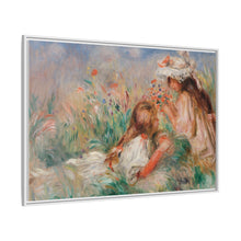Mädchen im Gras arrangieren einen Blumenstrauß (Fillette couchée sur l'herbe et jeune fille arrangant un Bouquet) (1890) von Pierre-Auguste Renoir.