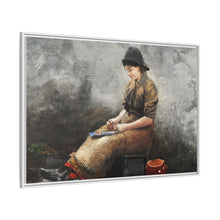 A Fishergirl Baiting Lines (1881) by Winslow Homer