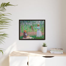 In the Woods at Giverny, Blanche Hoschedé at Her Easel with Suzanne Hoschedé Reading (1887) by Claude Monet - NOMADEN ART GALLERY