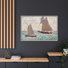 Two Sailboats at Grandcamp (Deux voiliers Ã Grandcamp) (ca. 1885) by Georges Seurat