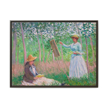 In the Woods at Giverny, Blanche Hoschedé at Her Easel with Suzanne Hoschedé Reading (1887) by Claude Monet - NOMADEN ART GALLERY