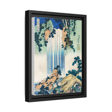 Yoro Waterfall in Mino Province by Katsushika Hokusai (1760-1849) a traditional Japanese Ukyio-e style illustration of two travellers looking at a waterfall and some travelers resting at the side. - NOMADEN ART GALLERY