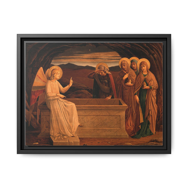 The women at the grave of Christ: anangel tells them that he is risen. Colour lithograph by M. and N. Hanhart after J.E. Goodall after Fra Angelico. - NOMADEN ART GALLERY