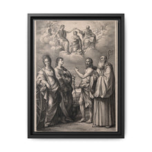 The coronation of the Virgin with four saints: Saint Catherine of Alexandria, Saint John the Evangelist, Saint John the Baptist and Saint Benedict or Saint Romuald. Drawing by F. Rosaspina, c. 1830, after G. Reni. - NOMADEN ART GALLERY