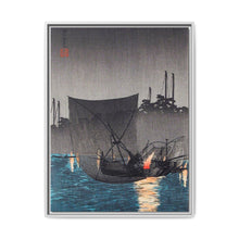 Tsukuda Island, Fishing Nets at Night (1936) print in high resolution by Hiroaki Takahashi - NOMADEN ART GALLERY