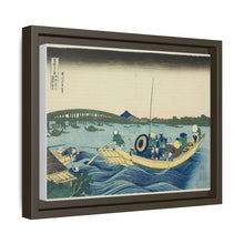 Viewing Sunset over the Ryogoku Bridge from the Onmaya Embankment (Onmayagashi yori Ryogokubashi sekiyo o miru), from the series 
