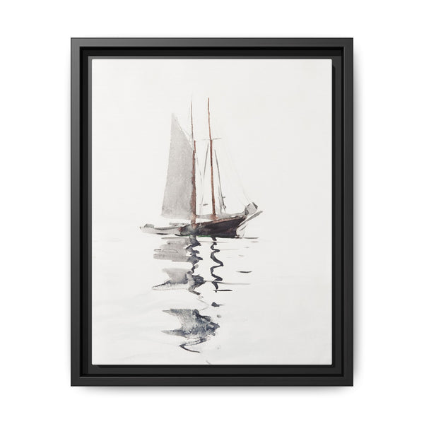 Two–masted Schooner with Dory (1894) by Winslow Homer - NOMADEN ART GALLERY