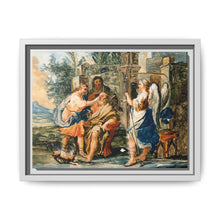 Tobias restoring the eyesight of Tobit in the presence of Raphael and Anna. Gouache painting by a Spanish painter, 19th century. - NOMADEN ART GALLERY