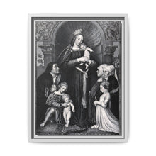 Saint Mary (the Blessed Virgin) with the Christ Child and a family as donors. Lithograph by F.S. Hanfstaengl, 1832 , after H. Holbein. - NOMADEN ART GALLERY