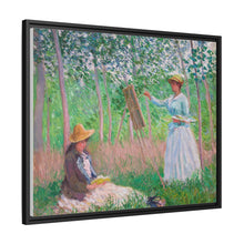 In the Woods at Giverny, Blanche Hoschedé at Her Easel with Suzanne Hoschedé Reading (1887) by Claude Monet - NOMADEN ART GALLERY