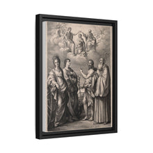 The coronation of the Virgin with four saints: Saint Catherine of Alexandria, Saint John the Evangelist, Saint John the Baptist and Saint Benedict or Saint Romuald. Drawing by F. Rosaspina, c. 1830, after G. Reni.