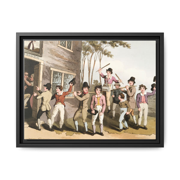 Illustration of riding the stang from The Costume of Yorkshire (1814) by George Walker - NOMADEN ART GALLERY
