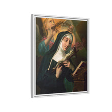 Female Saint Holding Crucifix with Crown of Thorns