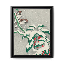 Sparrows on snowy berry bush (ca. 1900–1945) by Ohara Koson