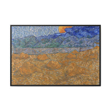 Landschap met korenschelven en opkomende maan (1889) by Vincent van Gogh - NOMADEN ART GALLERY