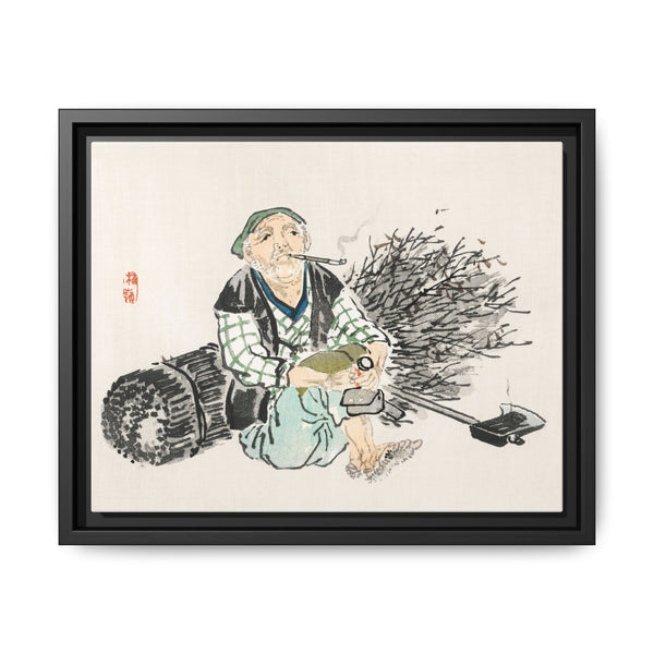 Smoking farmer with branches by Kōno Bairei (1844-1895) - NOMADEN ART GALLERY