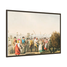 Illustration of rape threshing from The Costume of Yorkshire (1814) by George Walker