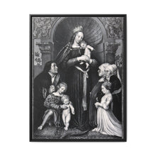 Saint Mary (the Blessed Virgin) with the Christ Child and a family as donors. Lithograph by F.S. Hanfstaengl, 1832 , after H. Holbein. - NOMADEN ART GALLERY