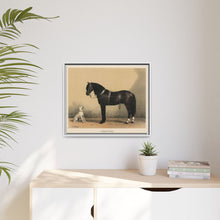 Orloffer (Orloff Horse) by Emil Volkers (1880) - An illustration of a black horse and a white dog - NOMADEN ART GALLERY