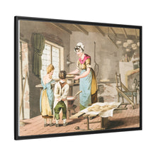 Illustration of woman making oat cakes from The Costume of Yorkshire (1814)