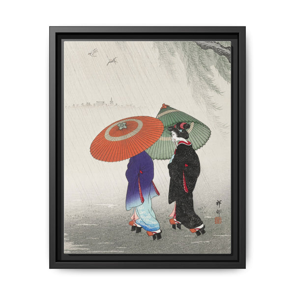 Two women in the rain (1925 - 1936) by Ohara Koson