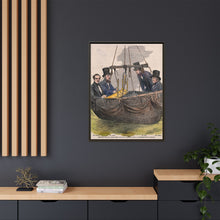 Four men in the basket of a balloon by Mayall.