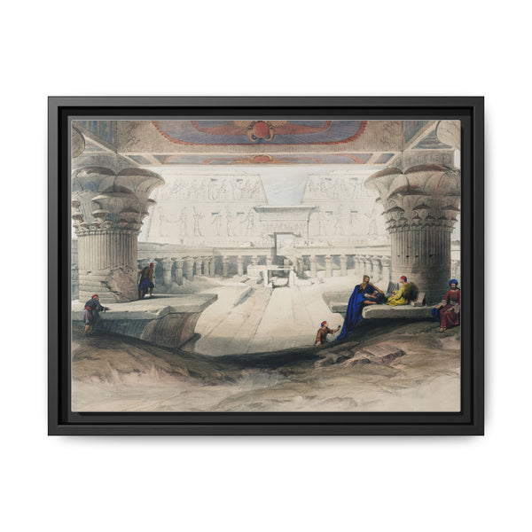 Ancient Egypt Art Print: Edfou Temple Portico View by David Roberts - Wall Art Canvas Print - NOMADEN ART GALLERY