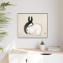 Black and white rabbits by Kōno Bairei (1844-1895)