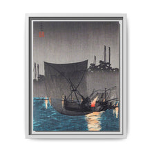 Tsukuda Island, Fishing Nets at Night (1936) print in high resolution by Hiroaki Takahashi - NOMADEN ART GALLERY