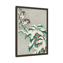 Sparrows on snowy berry bush (ca. 1900–1945) by Ohara Koson