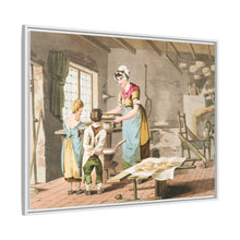 Illustration of woman making oat cakes from The Costume of Yorkshire (1814)