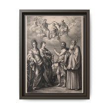 The coronation of the Virgin with four saints: Saint Catherine of Alexandria, Saint John the Evangelist, Saint John the Baptist and Saint Benedict or Saint Romuald. Drawing by F. Rosaspina, c. 1830, after G. Reni. - NOMADEN ART GALLERY