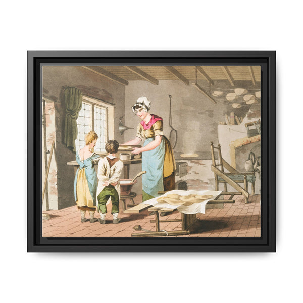 Illustration of woman making oat cakes from The Costume of Yorkshire (1814) - NOMADEN ART GALLERY