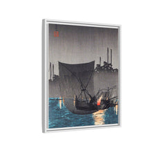 Tsukuda Island, Fishing Nets at Night (1936) print in high resolution by Hiroaki Takahashi