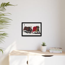 Matador and bull, aesthetic woodcut