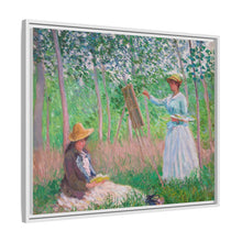 In the Woods at Giverny, Blanche Hoschedé at Her Easel with Suzanne Hoschedé Reading (1887) by Claude Monet - NOMADEN ART GALLERY