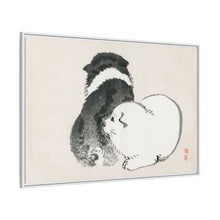 Black and white puppies by Kōno Bairei (1844-1895).