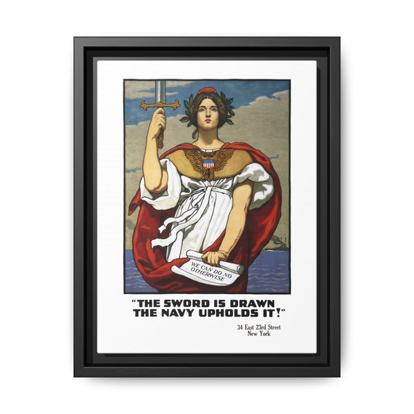 The sword is drawn, the Navy upholds it!" (1856-1919) chromolithograph art by Kenyon Cox, N.A - NOMADEN ART GALLERY