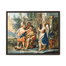 Tobias restoring the eyesight of Tobit in the presence of Raphael and Anna. Gouache painting by a Spanish painter, 19th century. - NOMADEN ART GALLERY