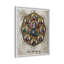 Saint George and Saint Antony of Padua, Saint Catherine of Alexandria, Saint Peter the Apostle, Saint Philomena, Saint Anne, Saint Barbara, Saint John the Baptist and Saint Agnes