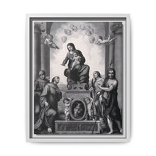 Saint Mary (the Blessed Virgin) with the Christ Child and Saint Antony of Padua, Saint Francis of Assisi, Saint Catherine of Alexandria, Saint John the Baptist and angels. - NOMADEN ART GALLERY