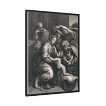 Saint Mary (the Blessed Virgin) and Saint Joseph with the Christ Child, Saint John the Baptist and Saint Elizabeth. Engraving by J. Frey