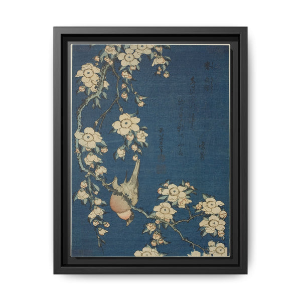 Hokusai's Bullfinch and weeping cherry blossoms. Original from The Art Institute of Chicago. - NOMADEN ART GALLERY