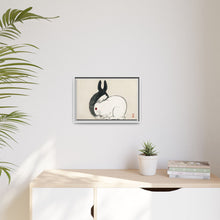 Black and white rabbits by Kōno Bairei (1844-1895)
