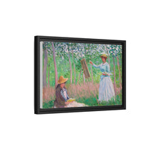 In the Woods at Giverny, Blanche Hoschedé at Her Easel with Suzanne Hoschedé Reading (1887) by Claude Monet - NOMADEN ART GALLERY