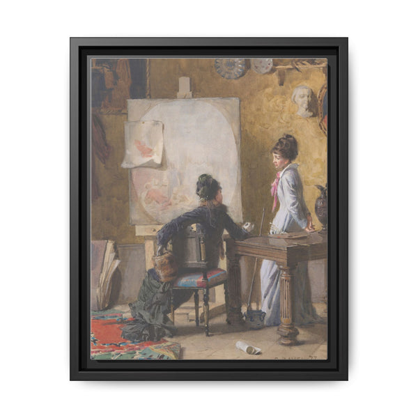 Adéle de Saussure and Marie-Louise Ravel, the Artist's Wife, in His Studio (1877) by Edouard Ravel - NOMADEN ART GALLERY